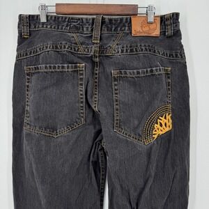 Timberland Jeans Mens 36 x 32 Black Y2K Denim Pants Hip Hop Pocket Embroidered